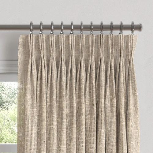 Pinch Pleat Drapery in Linen Sheer